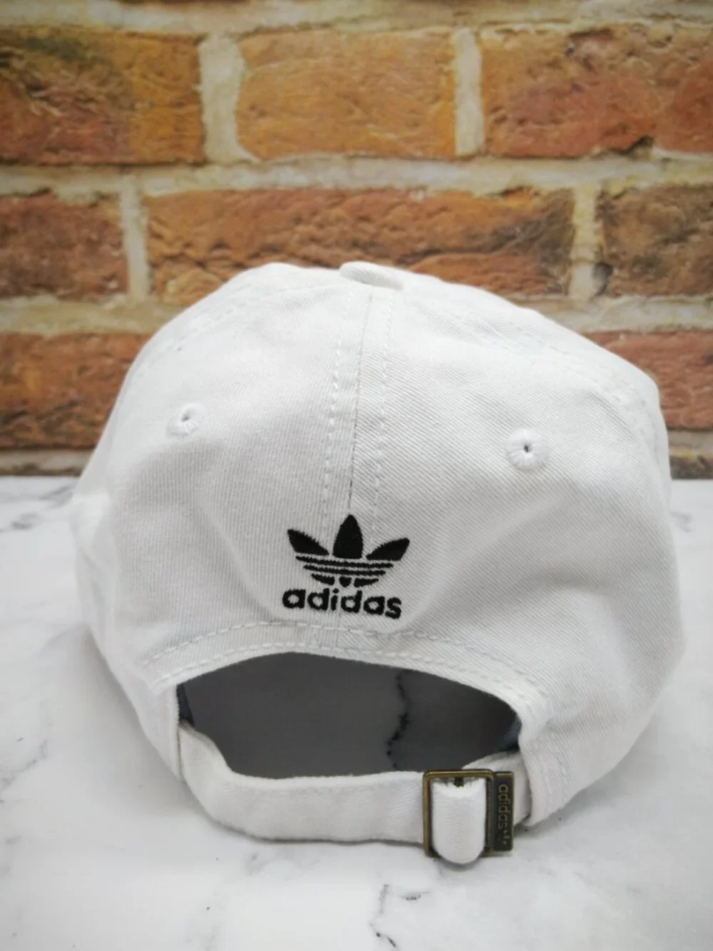 Adidas Originals Trefoil Hat White Black Logo Adjustable Women’s Cap